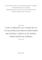 Utjecaj PROGINS alu insercije na funkcioniranje progesteronskih receptora i modulaciju rizika prijevremenog poroda