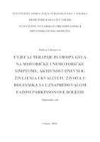 Utjecaj terapije Duodopa gela na motoričke i nemotoričke simptome, aktivnost dnevnog življenja i kvalitetu života u bolesnika s uznapredovalom fazom Parkinsonove bolesti