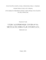 Utjecaj epidemije COVID-19 na mentalno zdravlje studenata