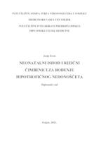 Neonatalni ishod i rizični čimbenici za rođenje hipotrofičnog nedonoščeta