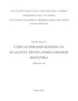 Utjecaj terapije konjima na kvalitetu života psihijatrijskih bolesnika