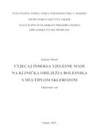 Utjecaj indeksa tjelesne mase na klinička obilježja bolesnika s multiplom sklerozom