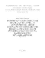 Usporedba velikih neželjenih događaja u bolesnika sa stenozom debla lijeve koronarne arterije, liječenih perkutanom koronarnom intervencijom, u odnosu na kardiokiruršku revaskularizaciju