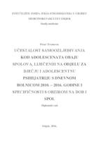 Učestalost samoozlijeđivanja među adolescentima oba spola, a koji su liječeni na KODAP-u od 2007.-2014. godine i specifičnosti s obzirom na spol i dob