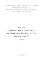 Mikrosporoza u Splitsko-dalmatinskoj županiji od 2015. do 2019. godine