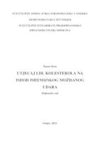 Utjecaj LDL kolesterola na ishod ishemijskog moždanog udara