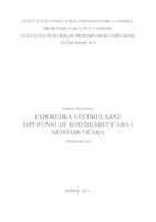 Usporedba vestibularne hipofunkcije kod dijabetičara i nedijabetičara