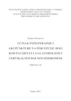 Učinak fizioterapije i akupunkture na percepciju boli kod pacijenata s glavoboljom i cervikalnim bolnim sindromom