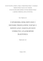 Usporedba disk difuzije i metode prijelomne točke u ispitivanju osjetljivosti striktno anaerobnih bakterija