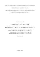 Određivanje razine oksidativnog stresa kod djece oboljele od esencijalne arterijske hipertenzije