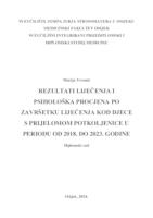 Rezultati liječenja i psihološka procjena po završetku liječenja kod djece s prijelomom potkoljenice u periodu od 2018. do 2023. godine