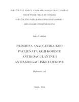 Primjena analgetika kod pacijenata koji koriste antikoagulantne i antiagregacijske lijekove