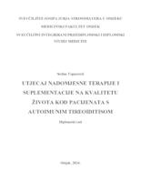 Utjecaj nadomjesne terapije i suplementacije na kvalitetu života kod pacijenata s autoimunim tireoiditisom