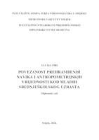 Povezanost prehrambenih navika i antropometrijskih vrijednosti kod mladih srednjoškolskog uzrasta