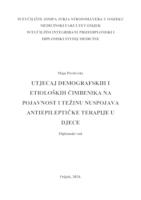 Utjecaj demografskih i etioloških čimbenika na pojavnost i težinu nuspojava antiepileptičke terapije u djece