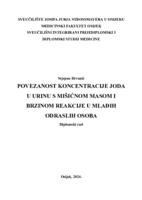 Povezanost koncentracije joda u urinu  s mišićnom masom  i brzinom reakcije u mlađih odraslih osoba