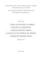 Utjecaj incizije na strmu osovinu na rožnični astigmatizam nakon ultrazvučne operacije mrene