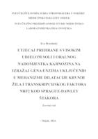 Utjecaj prehrane s visokim udjelom soli i oralnog nadomjestka karnozina na izražaj gena enzima uključenih u mehanizme dilatacije krvnih žila i transkripcijskog faktora NRF2 kod Sprague-Dawley štakora