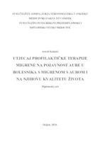 Utjecaj profilaktičke terapije migrene na pojavnost aure u bolesnika s migrenom s aurom i na njihovu kvalitetu života