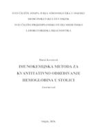 Imunokemijska metoda za kvantitativno određivanje hemoglobina u stolici