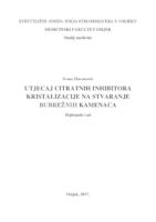 Utjecaj citratnih inhibitora kristalizacije na stvaranje bubrežnih kamenaca
