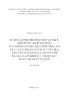 Utjecaj prehrambenih navika, tjelesne aktivnosti i socioekonomskih čimbenika na stupanj uhranjenosti učenika četvrtih razreda osnovnih škola Osječko-baranjske županije