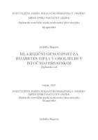 HLA rizični genotipovi za dijabetes tipa I u oboljelih u Istočnoj Hrvatskoj