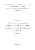 Učestalost polimorfizma A6986G gena CYP3A5 u skupini primatelja transplantiranog bubrega
