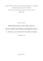 Povezanost gena HLA-B27 s razvojem spondiloartropatija u populaciji istočne Hrvatske