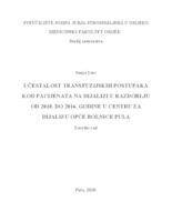 Učestalost transfuzijskih postupaka kod pacijenata na dijalizi u periodu 2010-2016 u Centru za dijalizu Opće bolnice Pula