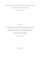 Uzroci akutnog i kroničnog prostatitisa u određenoj životnoj dobi