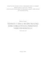 Nesreće u djece mlađe školske dobi i zdravstvena pismenost njihovih roditelja