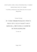 prikaz prve stranice dokumenta In vitro mikronukleus test u procjeni genotoksičnosti ksilena, metanola i ledene octene kiseline