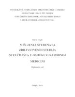 prikaz prve stranice dokumenta Mišljenja studenata zdravstvenih studija Sveučilišta u Osijeku o narodnoj medicini