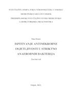 prikaz prve stranice dokumenta Ispitivanje antimikrobne osjetljivosti u striktno anaerobnih bakterija