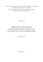 prikaz prve stranice dokumenta Percepcija boli kod akupunkturnog liječenja pacijenata s glavoboljama