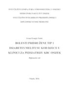 prikaz prve stranice dokumenta Bolesti pridružene tip 1 dijabetes melitusu kod djece u Klinici za pedijatriju KBC Osijek