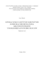 prikaz prve stranice dokumenta Operacijsko liječenje kroničnih subduralnih hematoma kraniostomijom visokoobrtajnom brusilicom