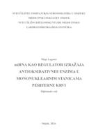 prikaz prve stranice dokumenta miRNA kao regulator izražaja antioksidativnih enzima u mononuklearnim stanicama periferne krvi