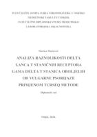 prikaz prve stranice dokumenta Analiza raznolikosti delta lanca T staničnih receptora perifernih gamadelta T stanica oboljelih od vulgarne psorijaze primjenom TCRSeq metode