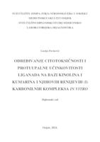 prikaz prve stranice dokumenta Određivanje citotoksičnosti i protuupalne učinkovitosti liganda na bazi kinolina i kumarina i njihovih renijevih (I) karbonilnih kompleksa in vitro