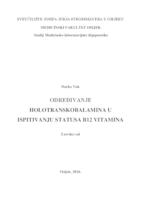 prikaz prve stranice dokumenta Određivanje holotranskobalamina u ispitivanju statusa B12 vitamina