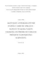 prikaz prve stranice dokumenta Aktivnost antioksidativnih enzima u serumu Sprague- Dawley štakora nakon visokoslane prehrane i oralne primjene nadomjestka karnozina