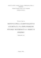 prikaz prve stranice dokumenta Motivi upisa i zadovoljstvo studenata na diplomskom studiju sestrinstva u Rijeci i Osijeku