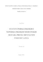 prikaz prve stranice dokumenta Stavovi psihijatrijskih i nepsihijatrijskih medicinskih sestara prema mentalnim poremećajima.