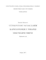 prikaz prve stranice dokumenta Učinkovitost Nd:YAG laser kapsulotomije u terapiji sekundarne mrene