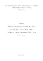 prikaz prve stranice dokumenta Nacionalni program ranog otkrivanja raka dojke u Osječko-baranjskoj županiji