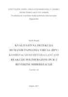 prikaz prve stranice dokumenta Kvalitativna detekcija humanih papiloma virusa (HPV) kombinacijom metoda lančane rekacije polimerazom (PCR) i reverzne hibridizacije