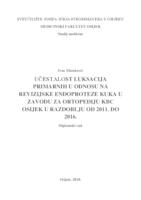 prikaz prve stranice dokumenta Učestalost luksacija primarnih u odnosu na revizijske endoproteze kuka u Zavodu za ortopediju KBC Osijek u razdoblju od 2011. do 2016. godine