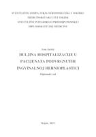 prikaz prve stranice dokumenta Duljina hospitalizacije u pacijenata podvrgnutih ingvinalnoj hernioplastici